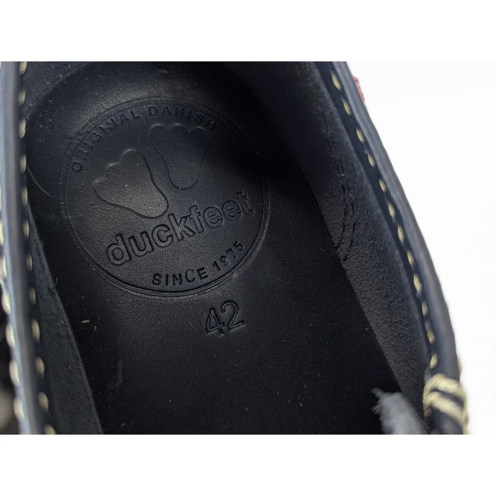 Duckfeet FYN Shoes Mens 9 Navy Blue Leather Boots Low Danish Crepe Sole EU 42